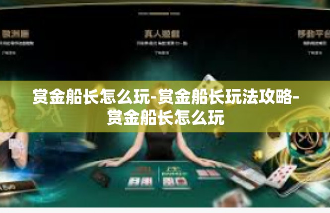 赏金船长怎么玩-赏金船长玩法攻略-赏金船长怎么玩