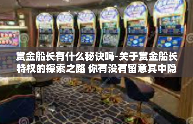赏金船长有什么秘诀吗-关于赏金船长特权的探索之路 你有没有留意其中隐秘秘诀？赏金船长有什么秘诀吗