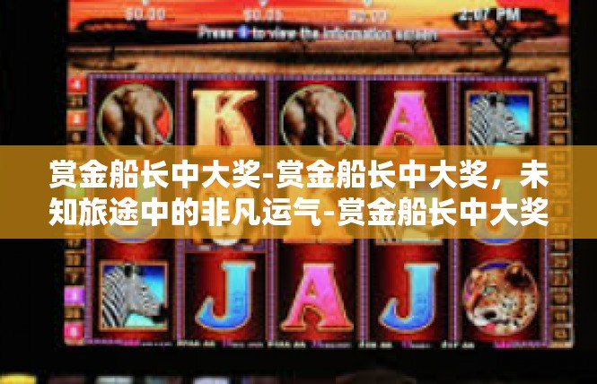 赏金船长中大奖-赏金船长中大奖，未知旅途中的非凡运气-赏金船长中大奖